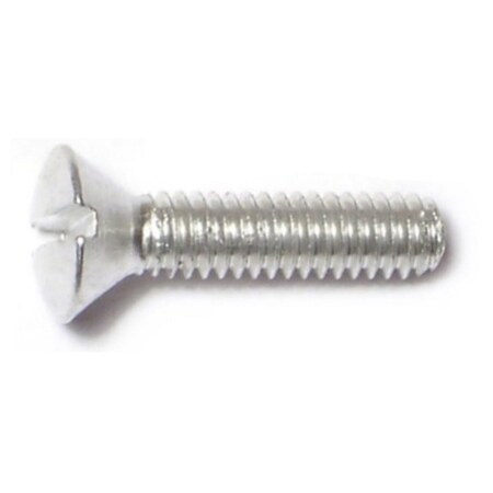 #8-32 X 3/4 In Slotted Oval Machine Screw, Plain Aluminum, 34 PK